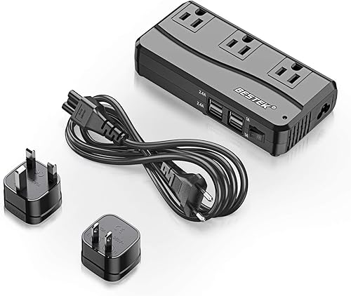 Miniatura 10 de BESTEK - Adaptador de viaje universal convertidor de voltaje de 220 V a 110 V con carga USB de 6 A y 4 puertos, y adaptador de enchufe de Reino