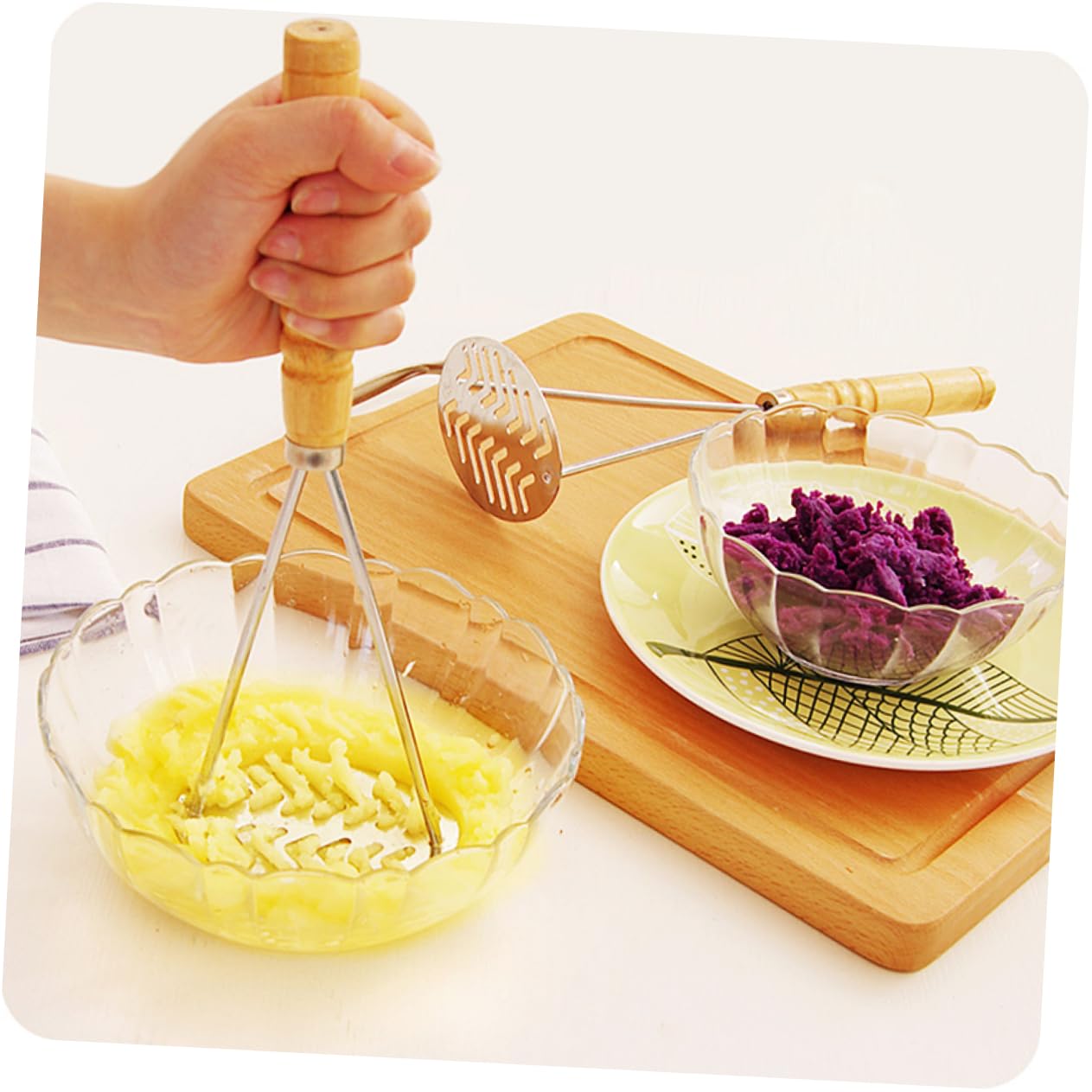 OUNONA 2pcs Creative Pressure Mud Masher for Fruits and Vegetables Design Lightweight Kitchen Supplies for Smoothies and Desserts