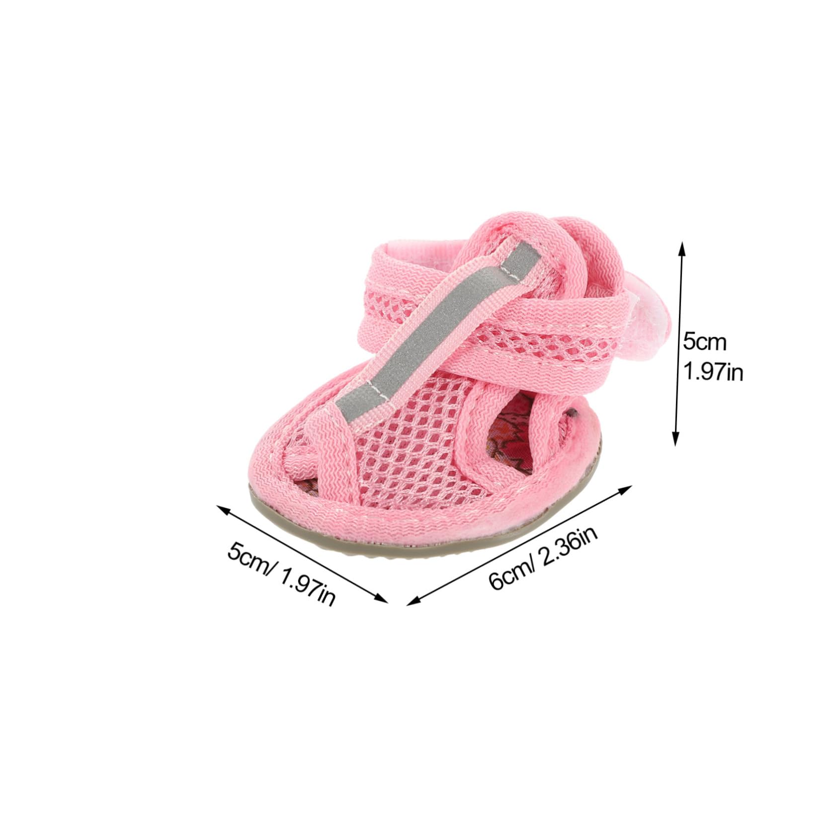 Toyvian 4pcs Pet Sandals for Breathable Dog Shoes Grips Doggie Shoes Puppy Sport Shoe Dog Paw Shoes Doggy Boot Dog Shoe Summer Small Dog Cooling Shoes Pets Puppy Shoes Dogs Outdoor Pink