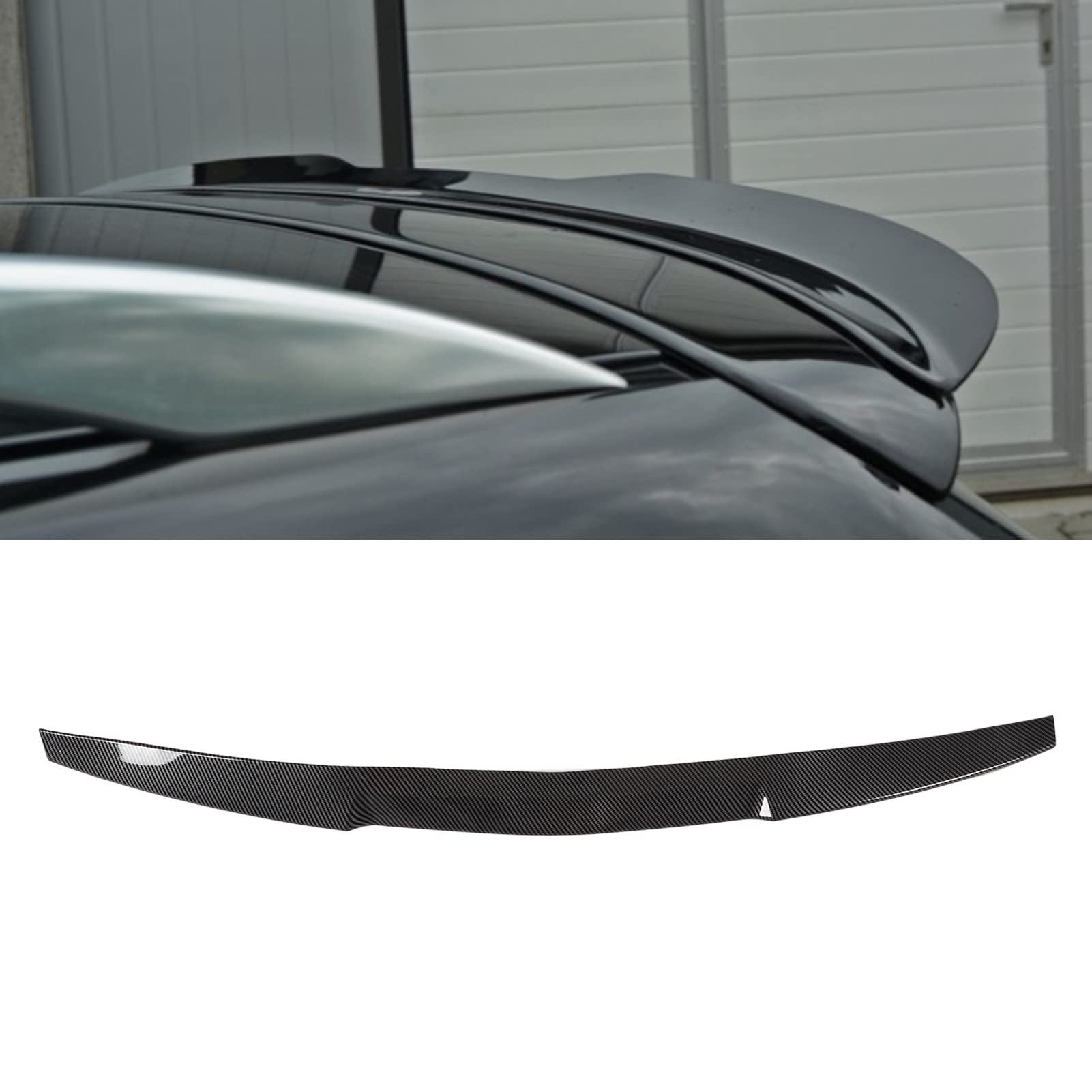 Spoiler per baule posteriore, alettone per spoiler posteriore in gomma stile fibra di carbonio Spoiler per baule posteriore Modifica universale per auto 118.5cmx7.5cm