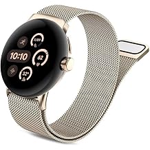 Compatible for Google Pixel Watch 4/3 45mm Band, Stainless Steel Metal Strap Adjustable Replacement, Men Women Mesh Loop Wristband for Google Pixel Watch 4/3 45mm