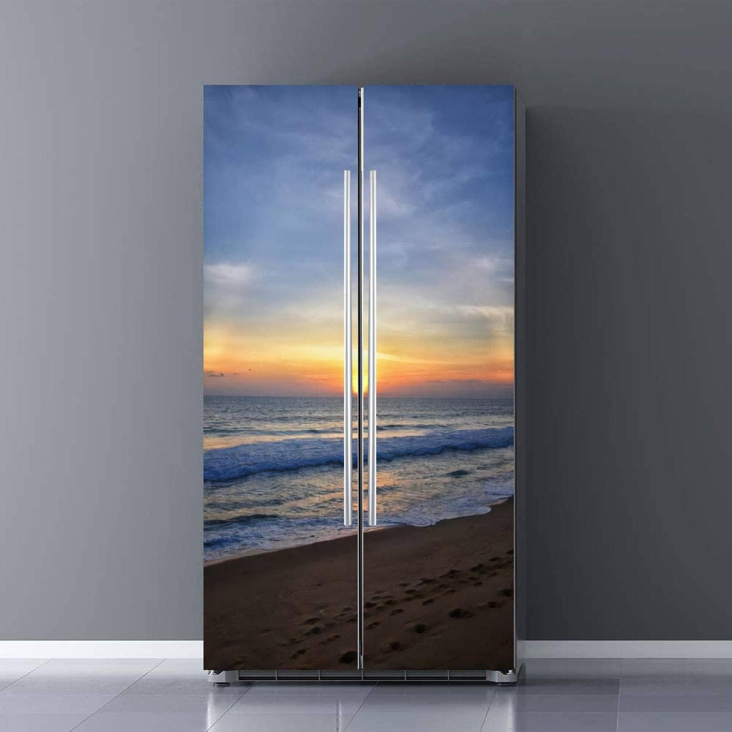Self Adhesive Vinyl Refrigerator Wrap Set Phuket Beach