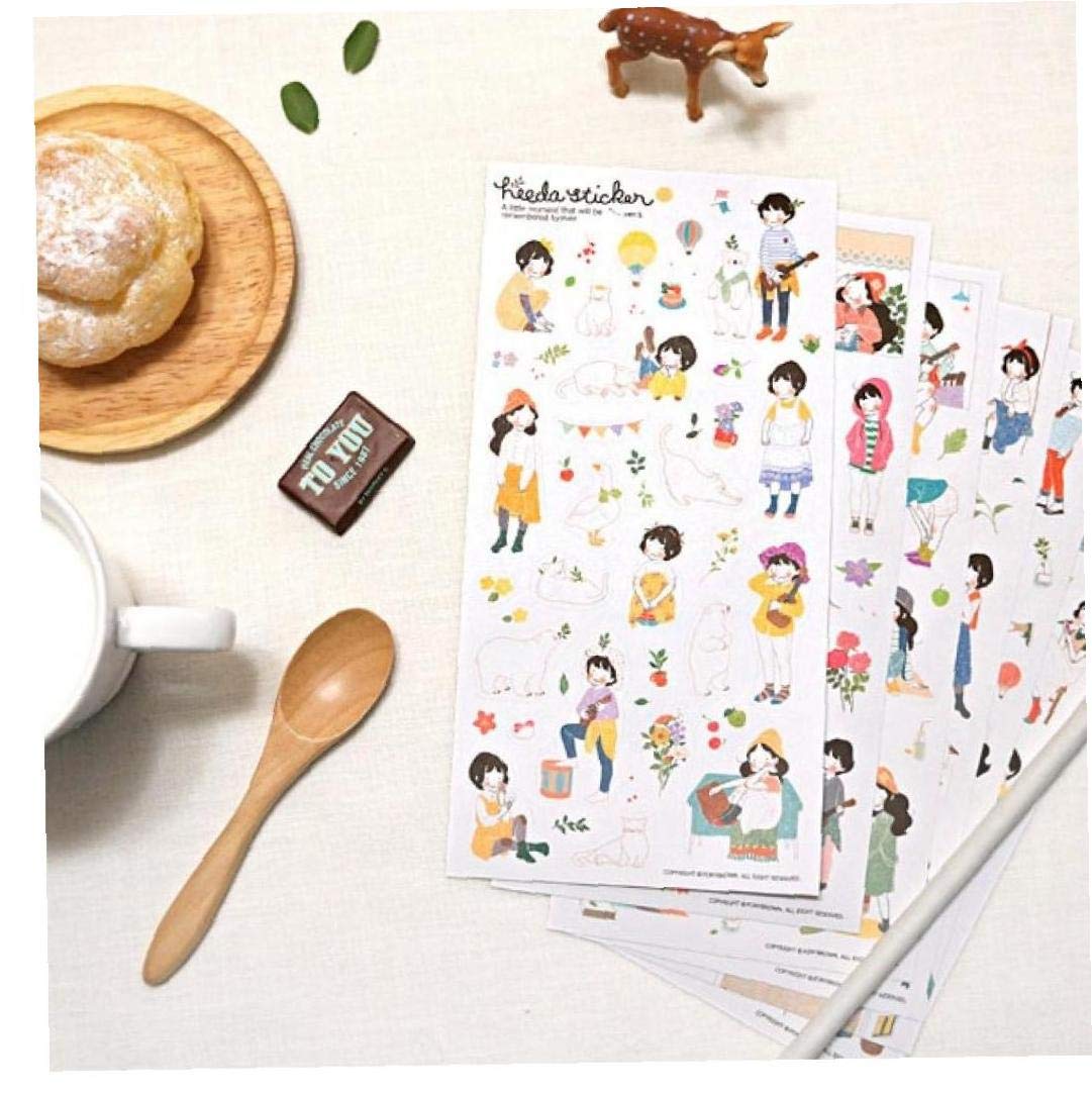 AYRSJCL 6 Pcs/Pack Heeda Second Quarter Of The Forest Department Sweet Girl Girl Diary PVC Decorative Stickers