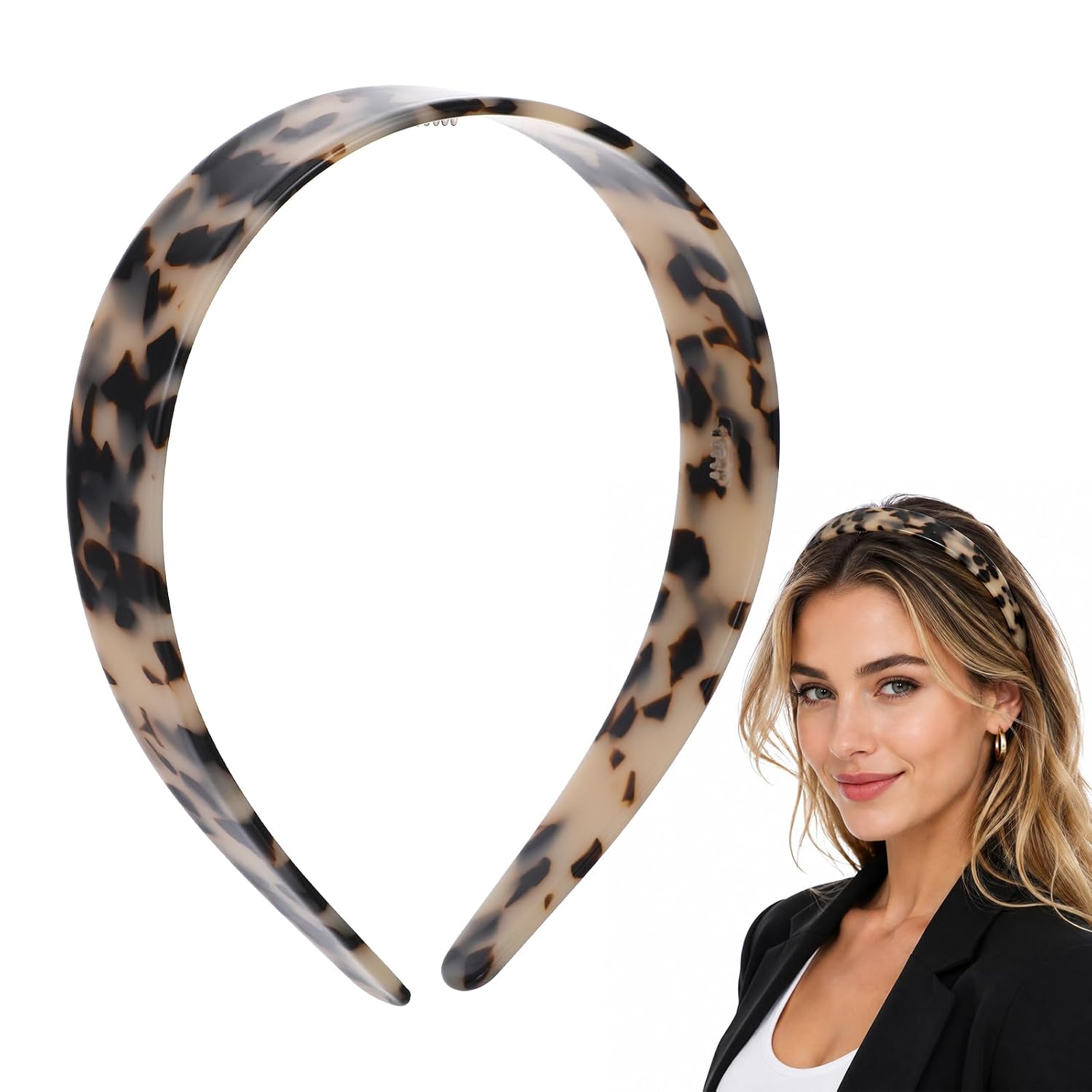 Wide Tortoise shell Headband,Acetate Tortoise Headband for Women