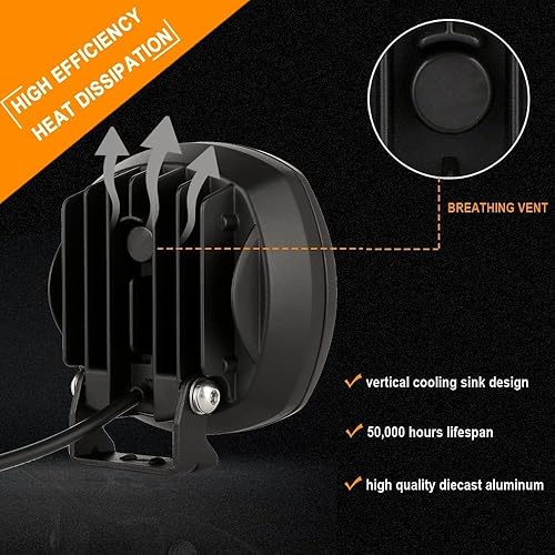 Miniatura 8 de BIGLION.X Luces de Conducción LED Redondas de 5 Pulgadas 160W, Luces Spot Todoterreno, Barra de Luz de Conducción Offroad 18800LM con Arnés de