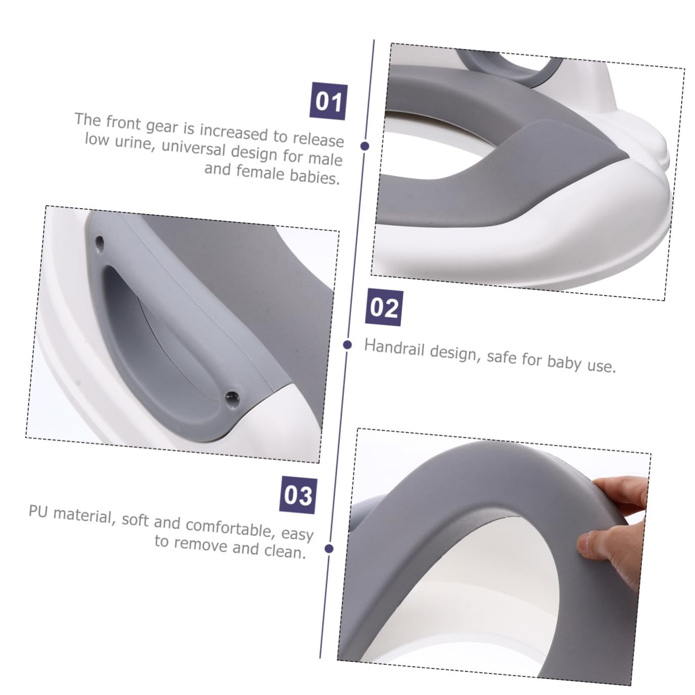 Hohopeti 1pieza Asiento De Inodoro Infantil Pu Elevador Para Potty Training Adaptable Antideslizante y De Limpiar Para Casa y
