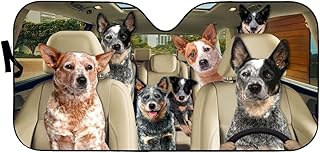 Windshield Sun Shade Australian Cattle Dog Car Sunshade Cover Interior Decoration Keep Car Cool Easy to Use for Most Sedans SUV Truck Automotive 51x28in
