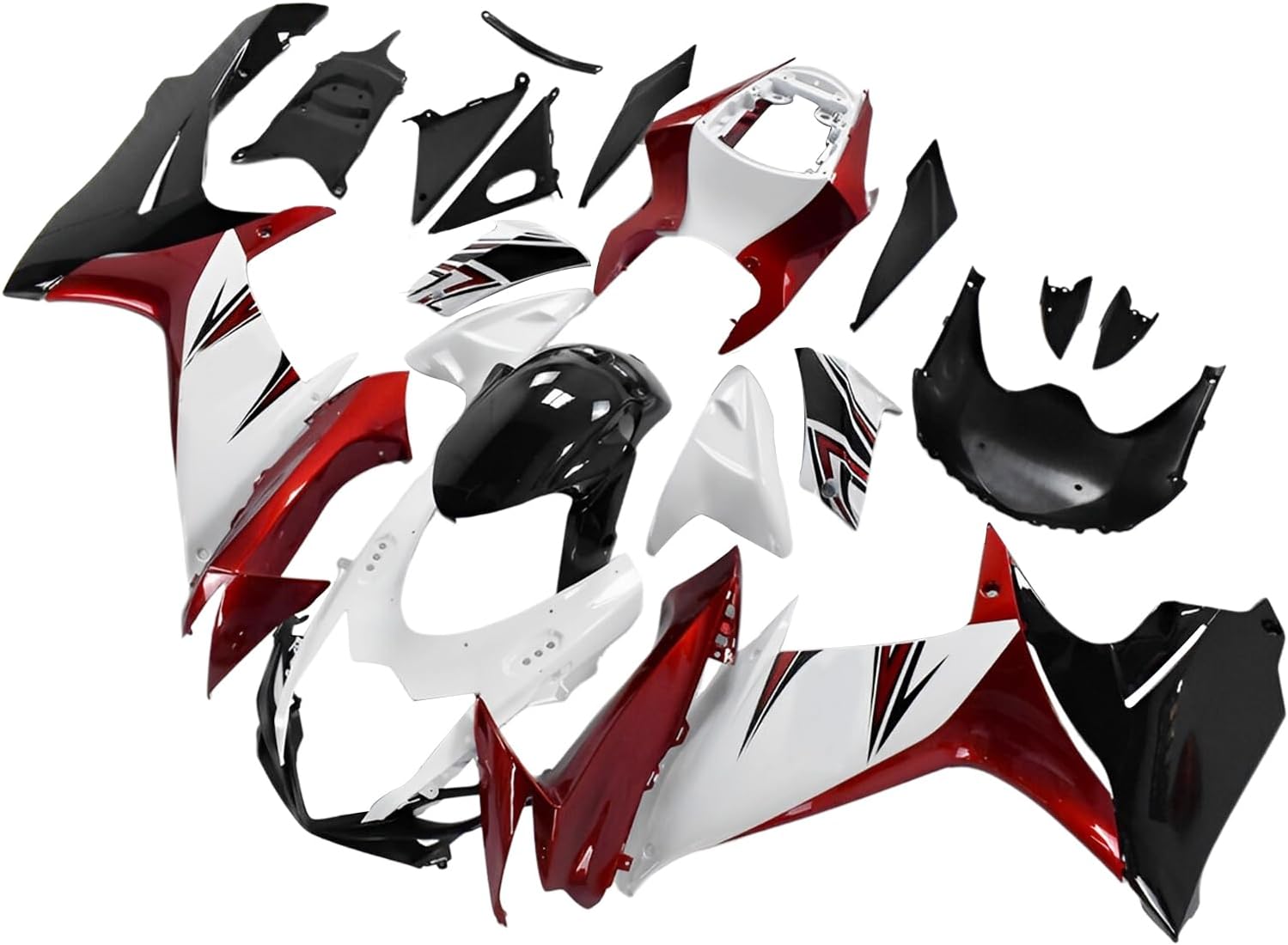 ABS Plastics Fairing Kit Compatible for Suzuki 2011-2023 GSXR600 GSXR750 K11 12 13 14 15 16 17 18 19 20 21 22 GSXR 600 GSXR 750 Sportbikes Fairings Bodywork Bodyframe Body Kits-White Red