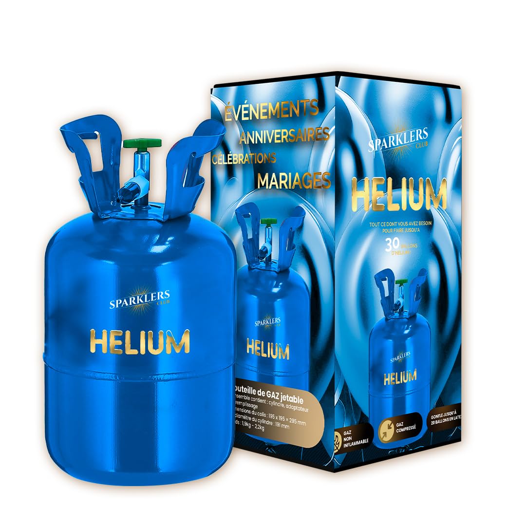 SPARKLERS CLUB® Lot de 2 Stations de Gonflage Hélium 99,9% pour 40 ballons - Bonbonne Jetable