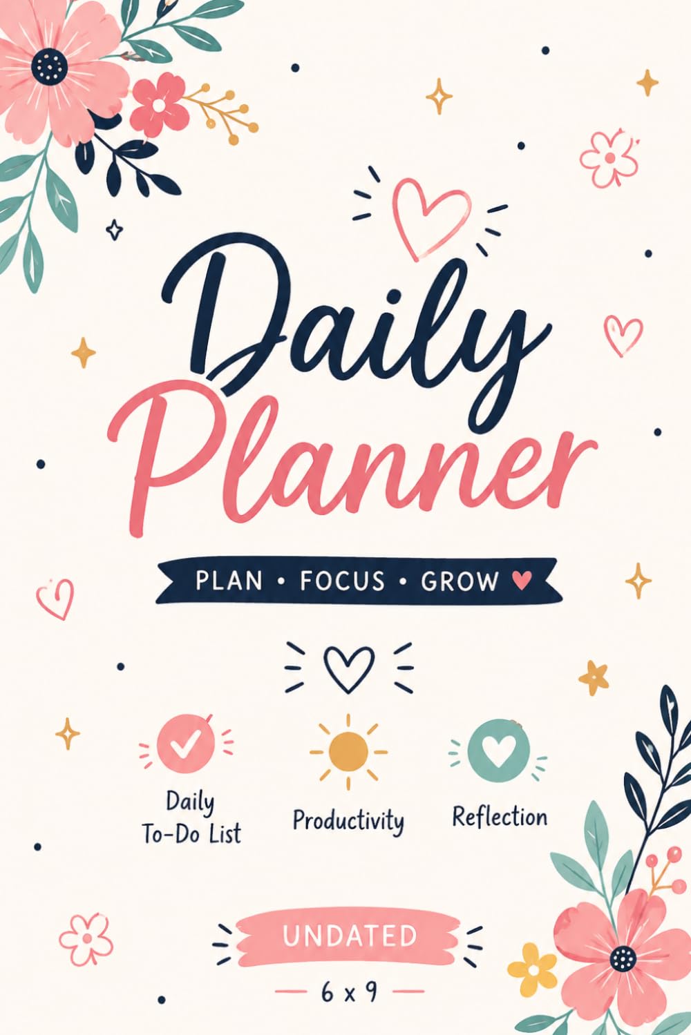 To Do List Planner: A Cute Aesthetic Notebook for Women: Undated Daily Agenda and Appointment Book with Check Boxes: Self Care & Habit Tracker Journal