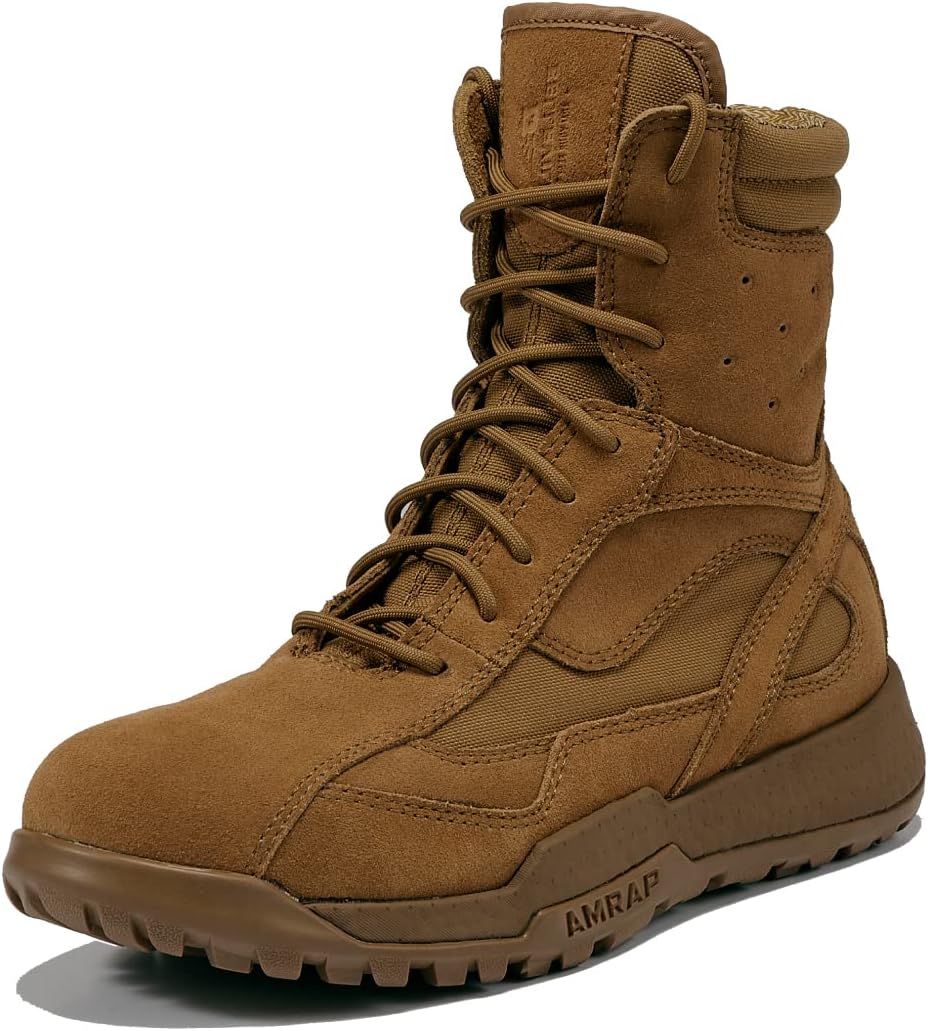Belleville BV505 8インチ AMRAP アスレチック フィールド ブーツ - コヨーテブラウン メンズコンバットブーツ キャトルハイドレザー&ナイロンアッパー、吸湿発散性裏地、TPUミッドソール、ラバーアウトソール