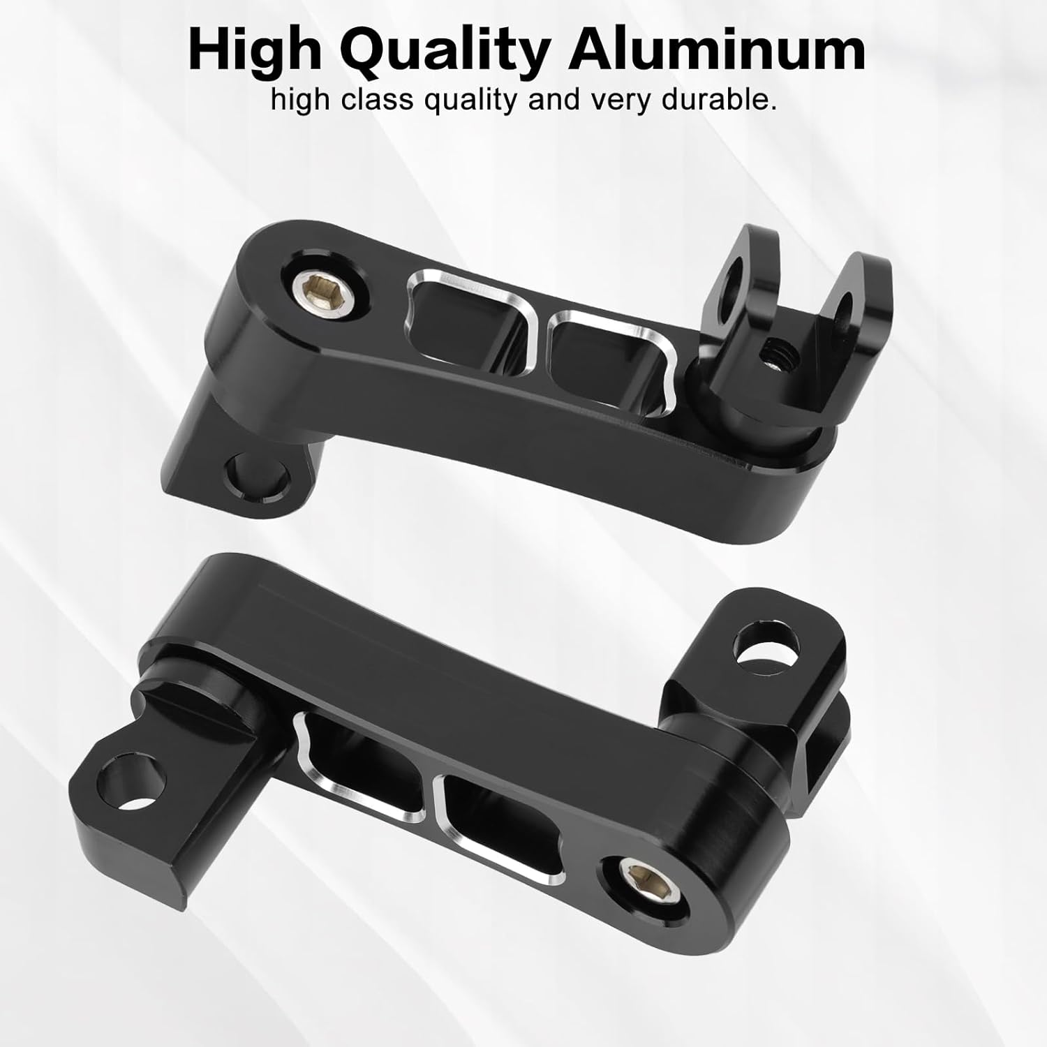 Highway Footpegs Adjustable Passenger Foot Pegs 2 1/4" Extension Brackets FootPeg Conpatible for Harley Dyna Sportster Softail Touring with Support Foot Pegs (Black White)