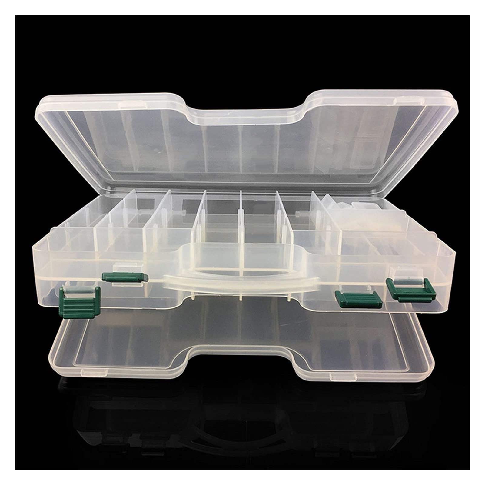 Angelzubehör Einstellbare Kunststoff Fischereiköder Haken Tackle Box Aufbewahrungskoffer Organizer Fisch Werkzeugkasten Angelgerät Kleinteilebox