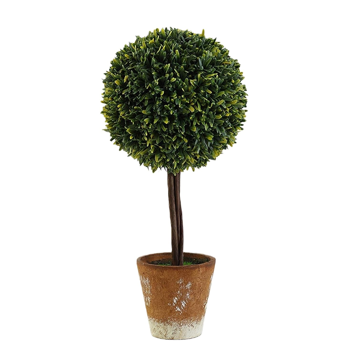 Piante artificiali da interno, mini arbusto topiario a forma di palla, elegante vaso in ceramica: aggiunge un tocco di eleganza classica alla scrivania,(H 43cm)