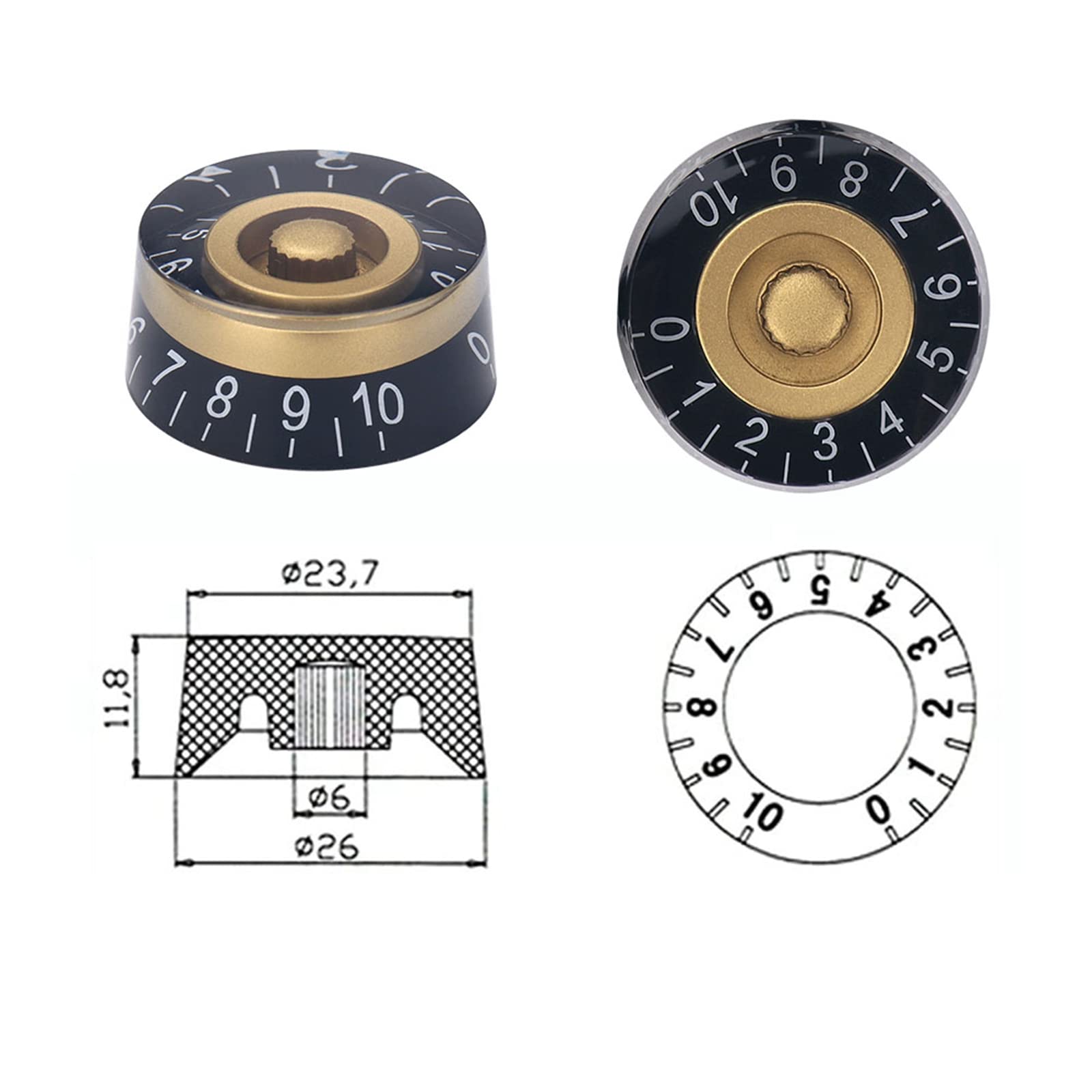 NUOVE 4 PZ Manopole Per Chitarra Elettrica Controllo Volume Cupola - Foto 7
