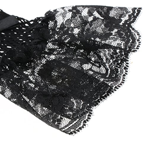 Homyl Rendas Luvas Curtas ópera Casamento Nupcial Festa à Noite Traje Acessório Acessório - Preto
