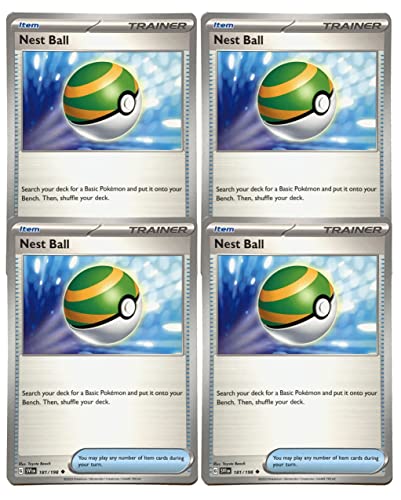 Nest Ball 181/198 - Scarlet & Violet - Pokemon Trainer x4 Card Set - Playset 4X