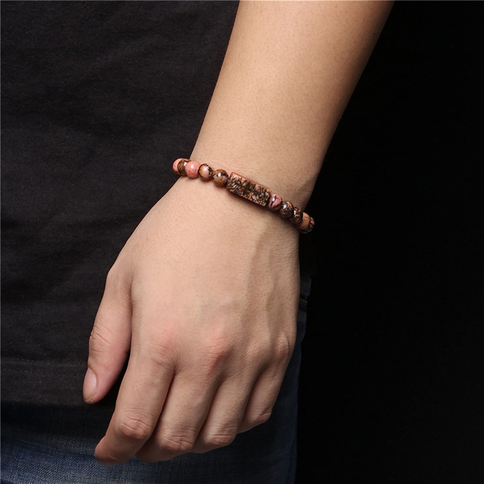 Naturstein-Armband, handgefertigt, geflochtene Armbänder, Herren, natürliches Lapislazuli-Stein, Perlenarmband für Frauen, Minimalismus, Verstellbarer gewebter Seil-Schmuck, Armband-Schmuck
