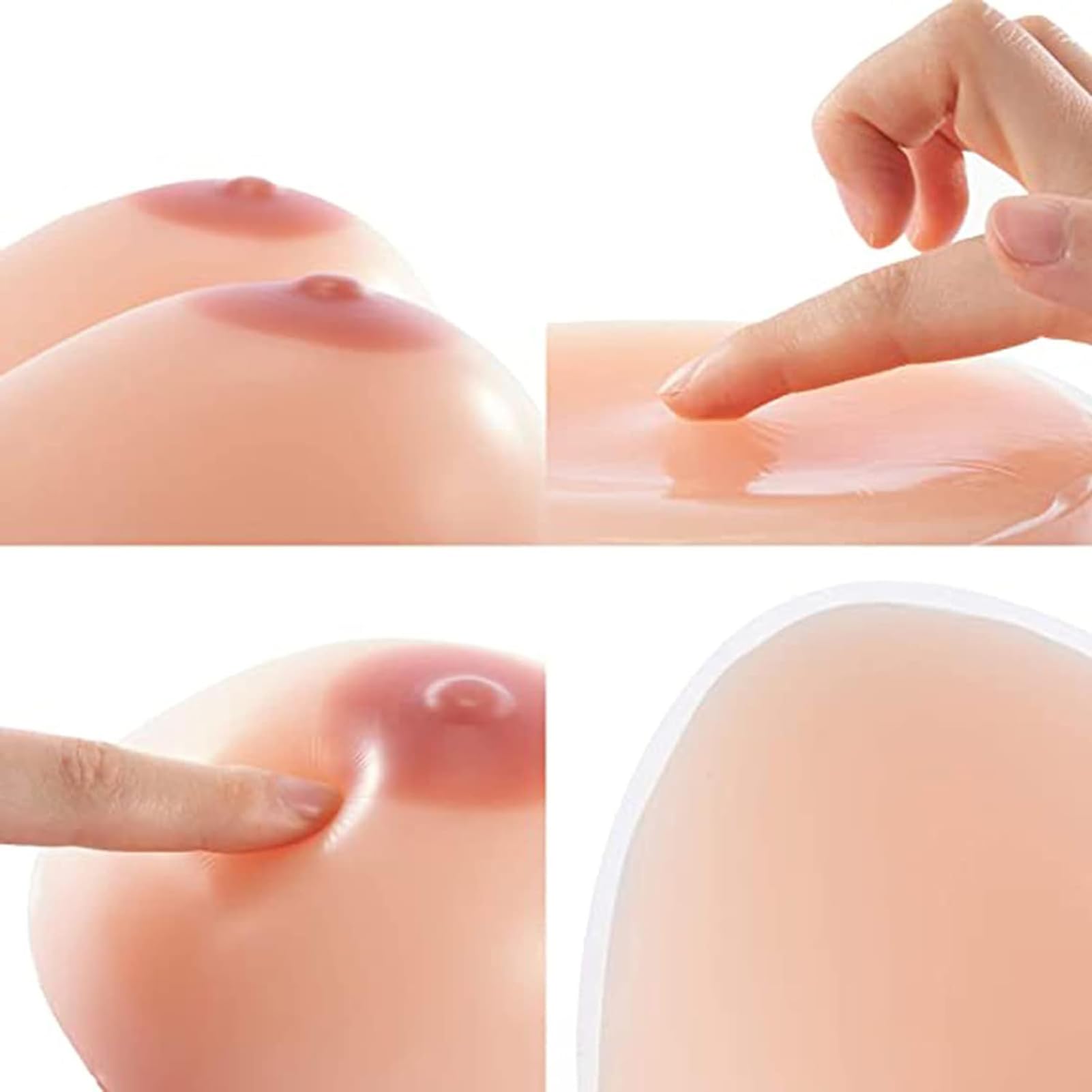 Protesi mammarie autoadesive in silicone con capezzolo realistico, protesi di miglioramento naturale for mastectomia, cosplay e travestitismo