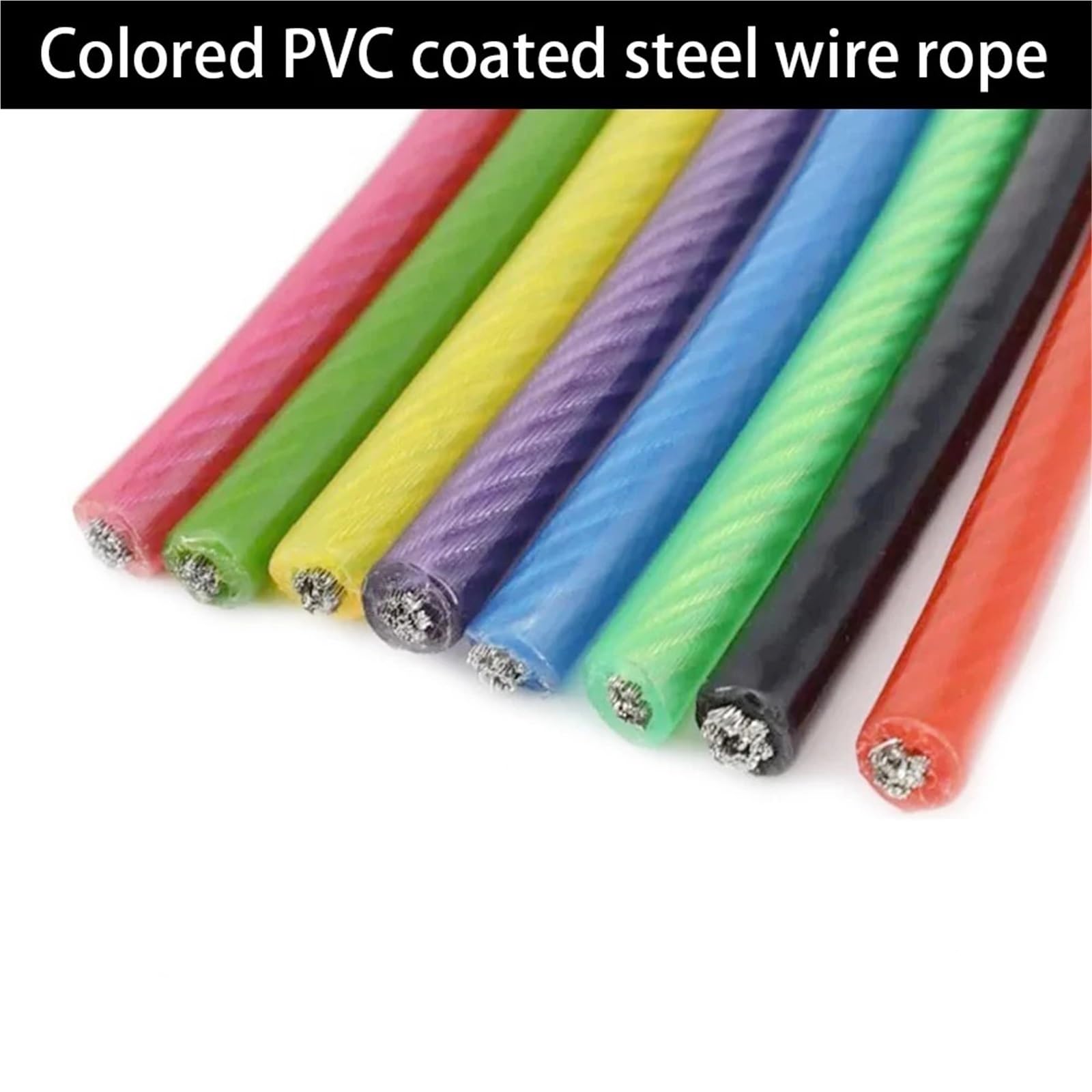 Alambre De Acero Plastificado Cable de acero inoxidable 304 recubierto plástico PVC 50,0 m(Red,3.0mm after coating)