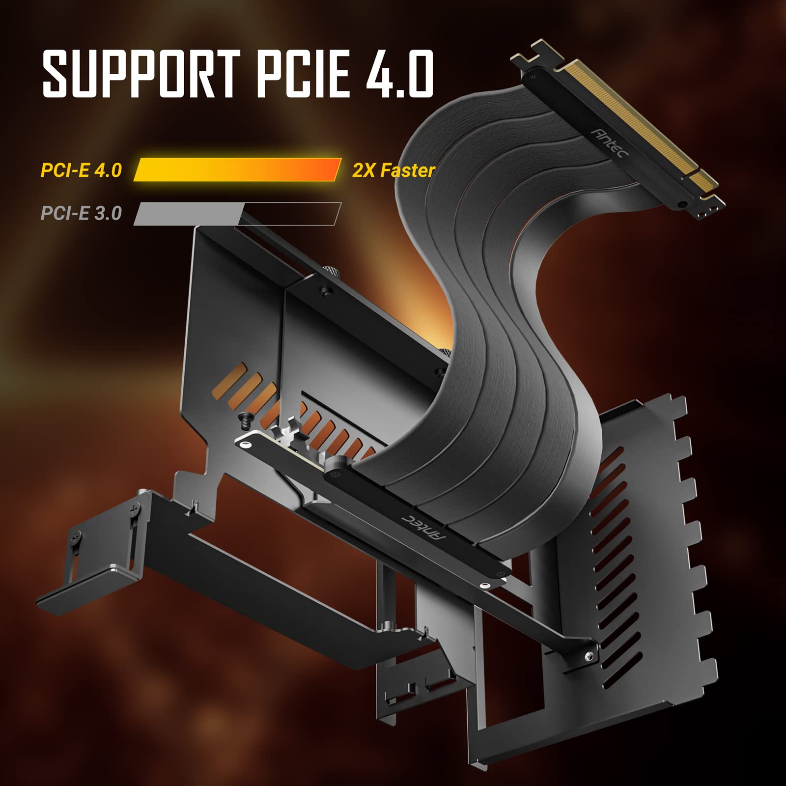 その他 Antec PCIE5.0 Riser Cable Bracket Kit RTX PCE-E 5.0 Riser cable & Vertical Bracket Kit – AntecPlay
