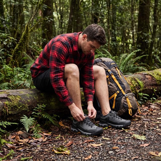 ARRIGO BELLO Wanderschuhe Herren Trekkingschuhe Outdoor Schuhe EU 41-46 | Verstärkte Zehenkappe,Knöchelschutz,Rutschfest,Atmungsaktiv,Für Kurze und Lange Wanderungen,Für Alle Jahreszeiten,Langlebig
