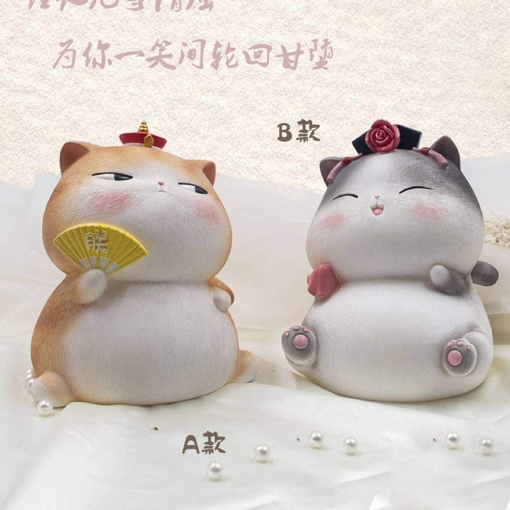 Cadeau d'art familial sous forme de chat miniature en résine pour bureau
