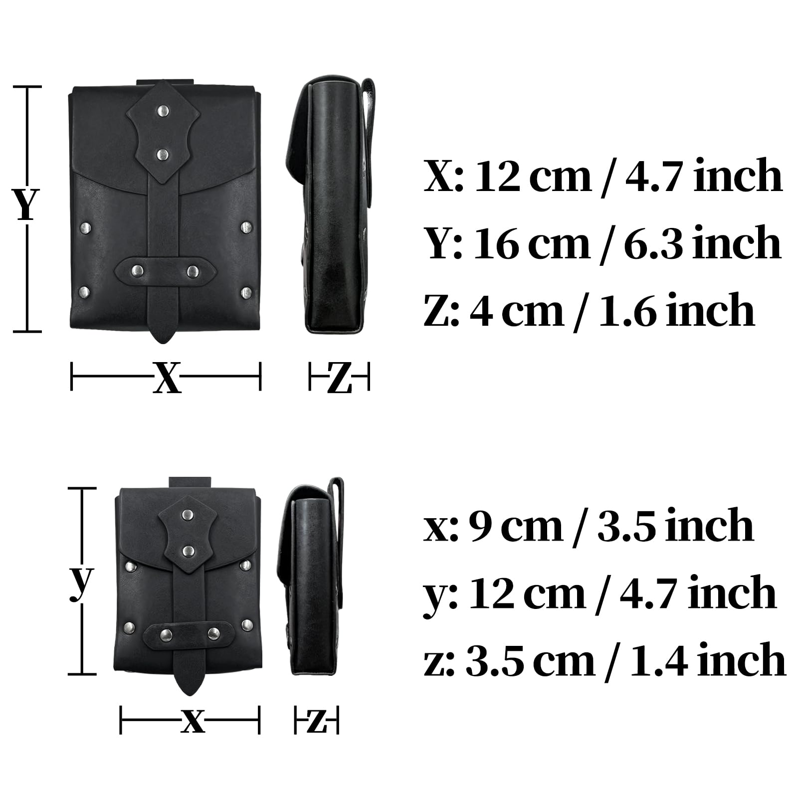 HiiFeuer 4 PCs Ceinture d'alchimie médiévale Costume, Ceinture porte-potion de sorcier en faux cuir avec 4 fioles en liège et sac de ceinture