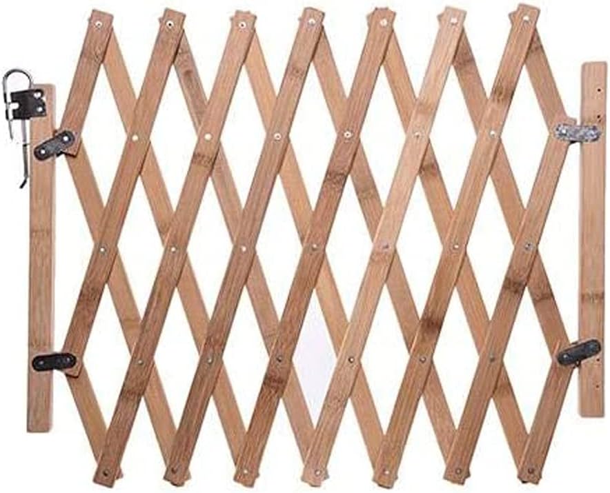 Cat Scratcher, Wooden Pet Gate for Dogs 18.6 Inch Tall Retractable Dog Gate for The House Doorway Stairs Width 43 Inch