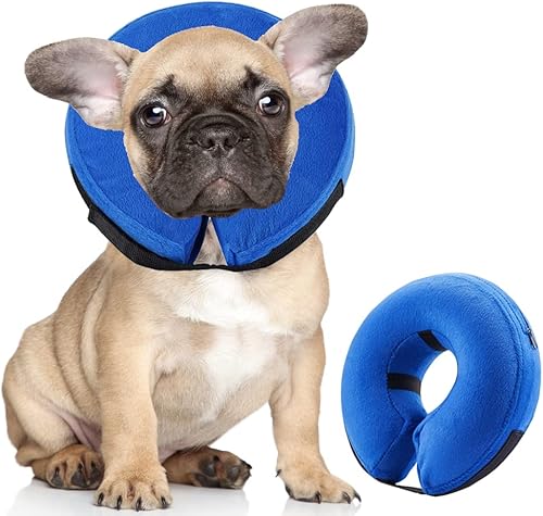 QIYADIN Collar suave para mascotas después de la cirugía collar de cono inflable protector para perros y gatos pequeños medianos y grandes evita que