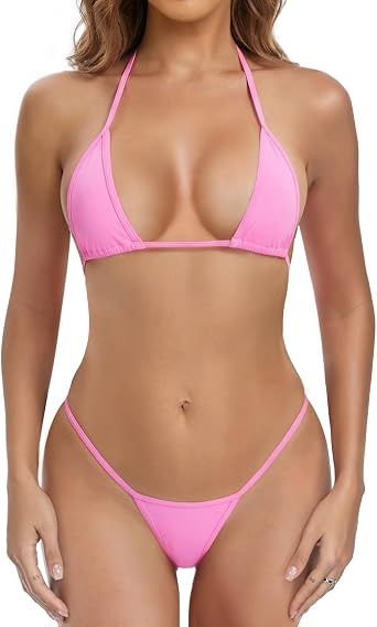 SHERRYLO Micro Bikini Extreme Sexy G String Swimsuit Thong Bikinis Sets for Women Womens Mini Microkini Tiny Bathing Suit