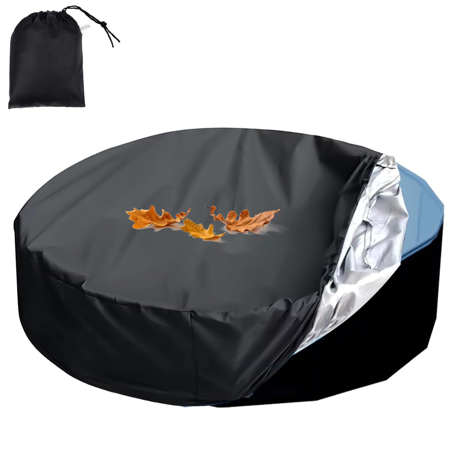 Twkafa Ronde Zwembadafdekking – 305 Cm – Waterdicht & Scheurvast – 210D Oxford Met Zilvercoating – Incl. Grondnagels En Touw