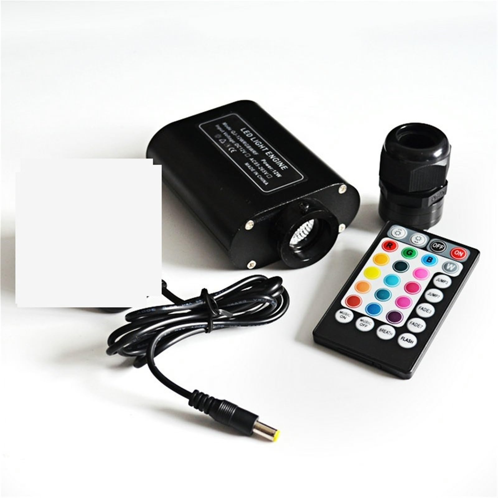 Equipo de luz de techo de estrella de fibra óptica, Motor de luz estrella fibra óptica inalámbrico 12 W RGBW con control remoto, sensor sonido musical V, LED for techo