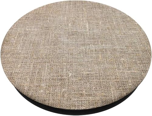 Miniatura 2 de Beige orgánico algodón cáñamo lino patrón de tela natural desnudo PopSockets intercambiable PopGrip