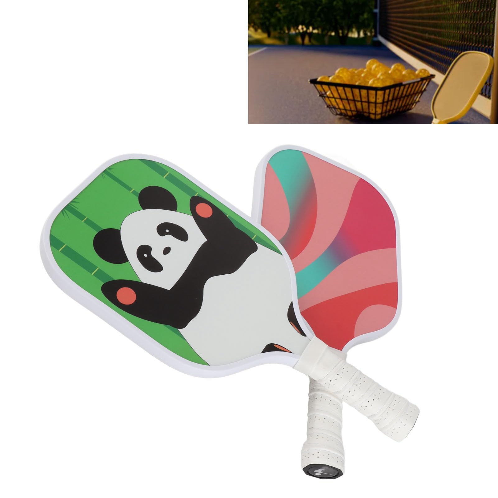 Racchette per Pickleball Telaio Leggero in PVC con Superficie in Fibra di Vetro per Bambini Racchette per Pickleball per Principianti Set da 2 Pezzi