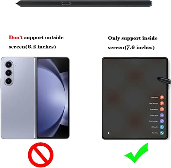 2 Pack Galaxy Z Fold 5 S Pen Fold Edition,Z Fold 5 5G Slim S Pen, Replacement Pen for Samsung Galaxy Z Fold 5(Black)