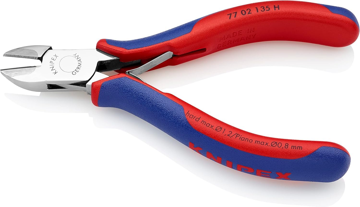 Knipex Alicate de corte diagonal para electrónica con filo de corte de metal duro con fundas multicomponentes 135 mm 77 02 135 H
