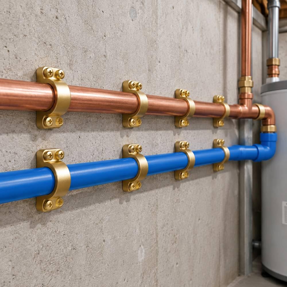 Supporto per Tubi 28mm Ottone, Installazione Esterna e Cantina