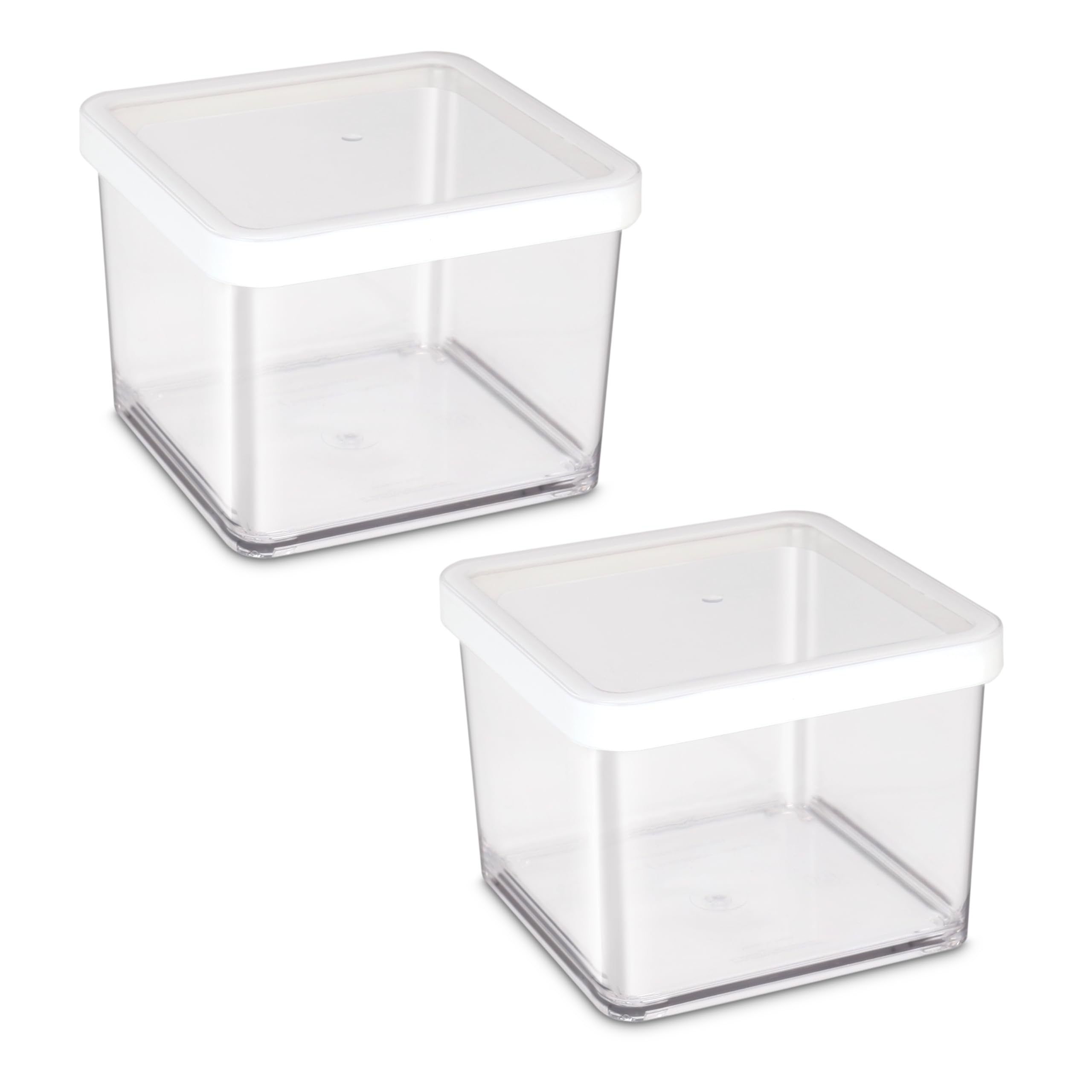 Nayasa Nicola Plastic Storage Containers 800 ml, Set of 2 | Air Tight | Stackable | Multipurpose | Kitchen Organization Containers | Kitchen Storage Bins | Transparent