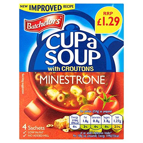 Batchelors Cup a Soup with Crostini Minestrone PMP 4 Confezione da 94 g (confezione da 9 x 94 g)