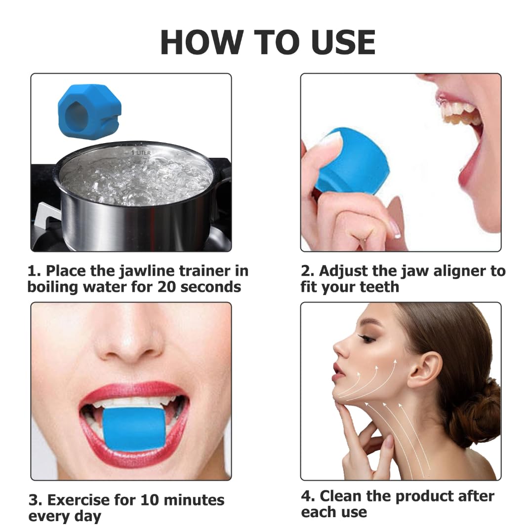 Jawline Trainer Gloryit 3pcs - Entraîneur Mâchoire - Silicone Alimentaire