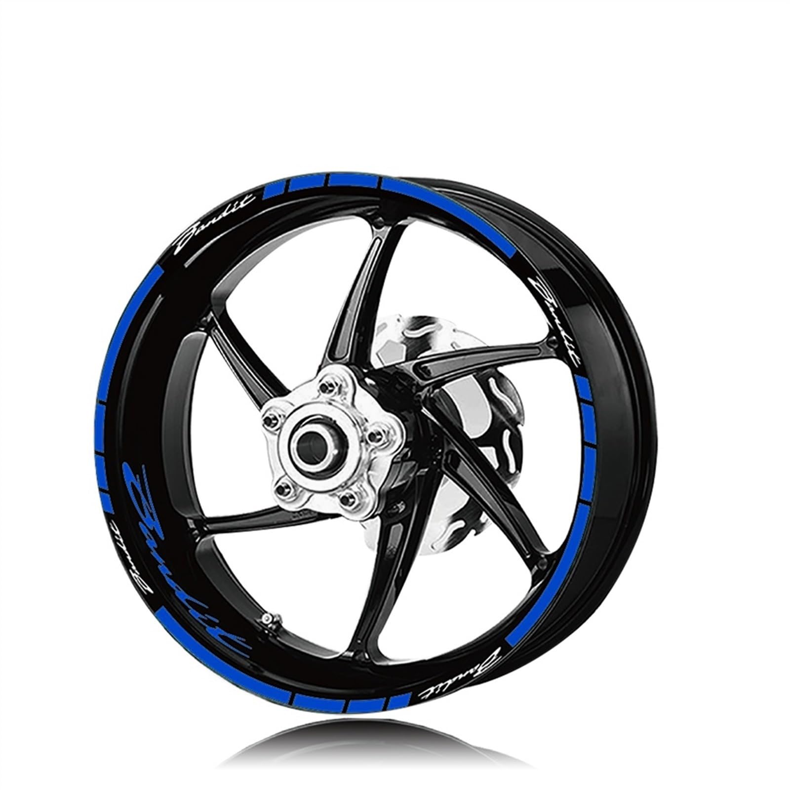 Motorcycle Accessories Front Rear Set Rim Sticker Wheel Decal Hub for Suzuki Bandit 1200 600 Decorative(Blu)