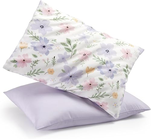 Miniatura 13 de TILLYOU Paquete de 2 fundas de almohada para niños pequeños con cremallera, de microfibra suave y sedosa de 13 x 18 pulgadas, fundas de almohada