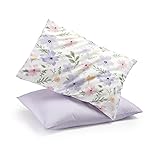 TILLYOU Toddler Pillowcases 13 x 18 Travel Pillow Case 2 Pack, Kids Pillowcases Machine Washable with Envelope Closure, Brilliant Little Flowers