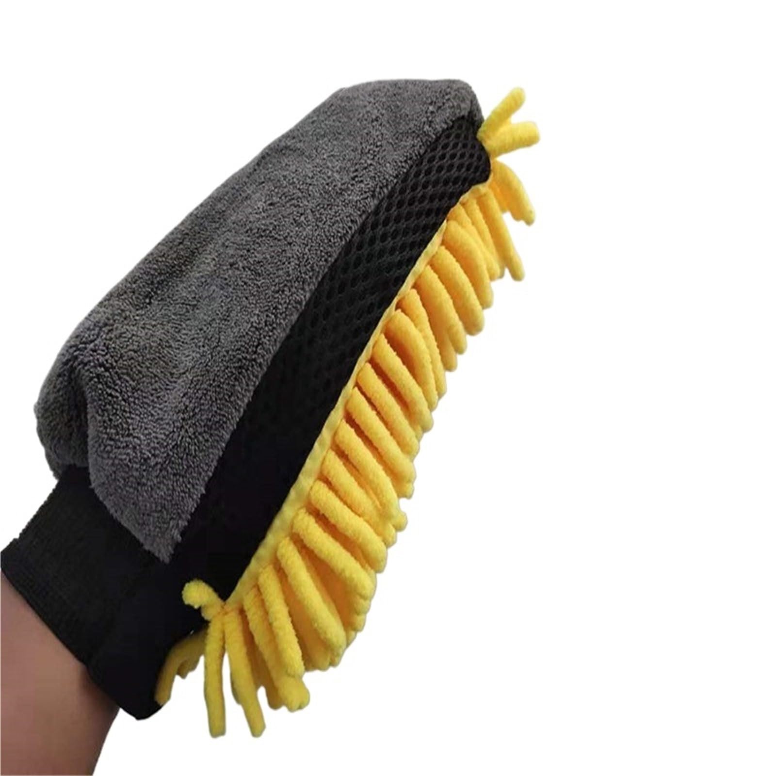 MDSRFGN Car Wash Mitt Waterproof Car Wash MicrofiberGloves Thick Cleaning Mitt Wax Detailing Brush Double-faced Glove(Yellow)