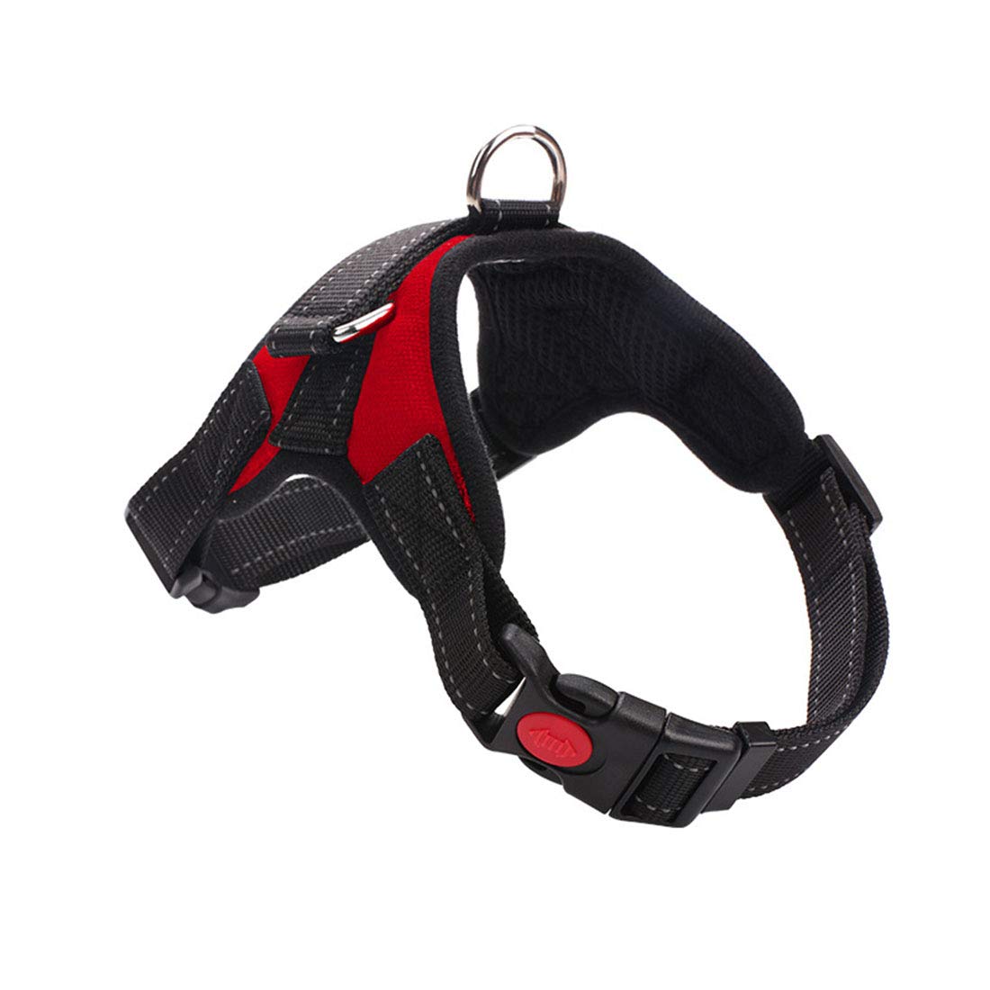 Dog Harness Anti Pull Nylon No Pull Chest Harness Adjustable Pet Car Harness Chest Strap for Small Medium Large Dogs Reflective Running Harness (red, M)