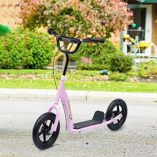 HOMCOM Kids Scooter Street Bike Bicycle for Teens Ride on Toy w/ 12'' Tire for 5-12 Year Old 2 61eT26QX4ZL. AC