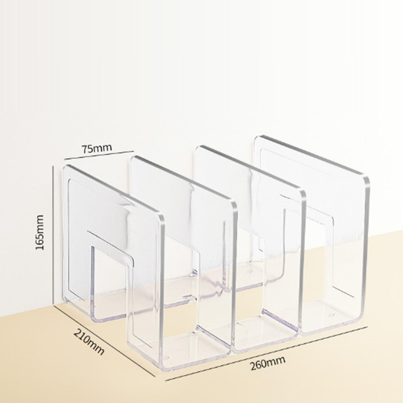 4 Paia Di Fermalibri In Acrilico Trasparente - Antiscivolo Per Libreria, Ufficio, Scuola - Foto 2