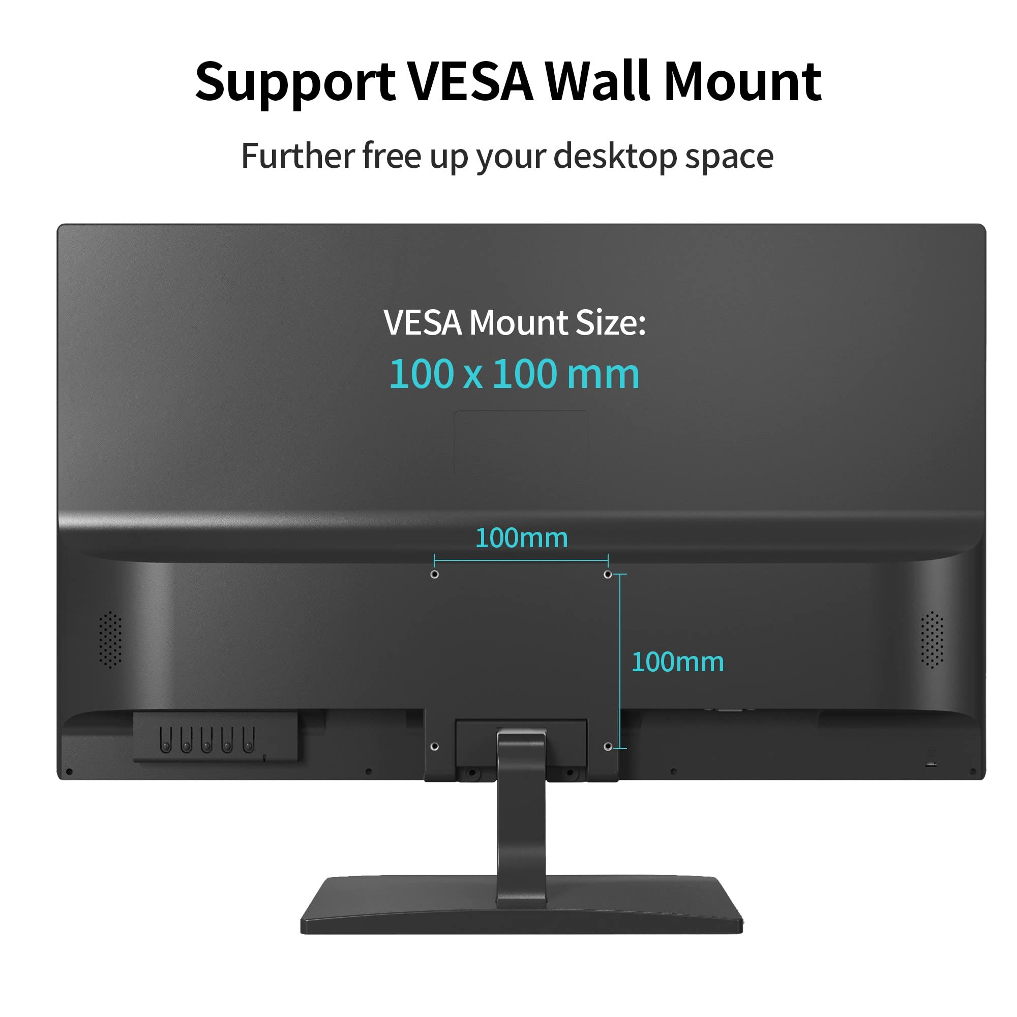 TuTu Écran PC 22 Pouces Bureautique Full HD LED 75Hz Moniteur PC VGA HDMI Écran Ordinateur de Bureau 5ms Soin des Yeux Anti-Scintillement Travail