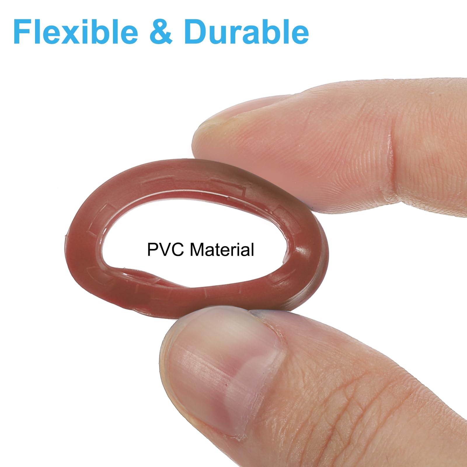 PATIKIL Key Cap Cover Rings, 30Pcs 22mm Keys Identifier Coding Tags PVC Sleeve for Office House Apartment Brown - Image 4